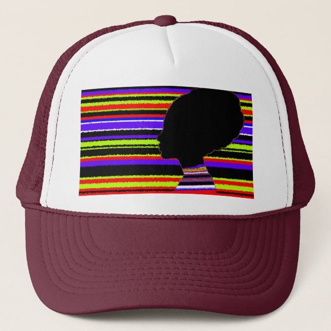 Chromatic Stripe Profile – Pop Art Trucker Cap (Front)