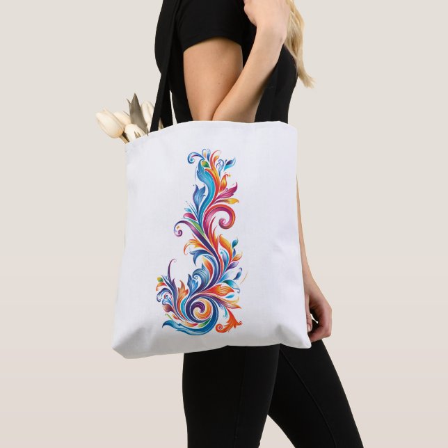 "Chromatic Vortex" abstract colors design Tote Bag (Close Up)