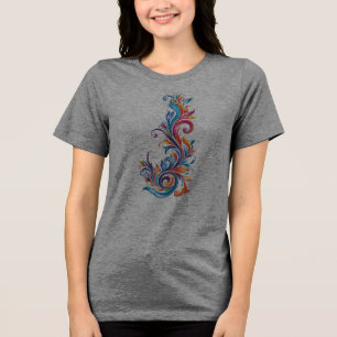 "Chromatic Vortex" abstract colors design Tri-Blend Shirt