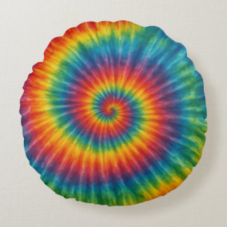 Chromatic Vortex Round Pillow