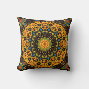 Chromatic Whirlwind Throw Pillow