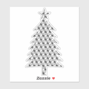 Chrome 3-d Boxes Christmas Tree in Silver