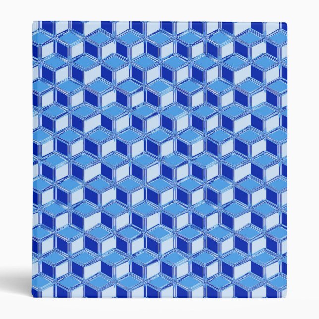 Chrome 3-d boxes - cobalt blue binder (Front)