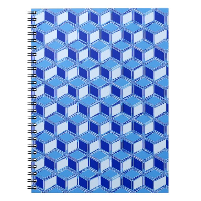 Chrome 3-d boxes - cobalt blue notebook (Front)