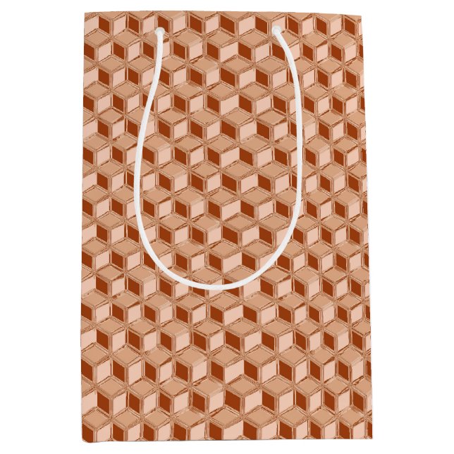 Chrome 3-d boxes - copper coloured medium gift bag (Front)