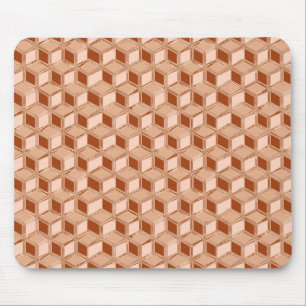 Chrome 3-d boxes - copper coloured mouse pad