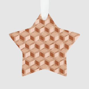 Chrome 3-d boxes - copper coloured ornament