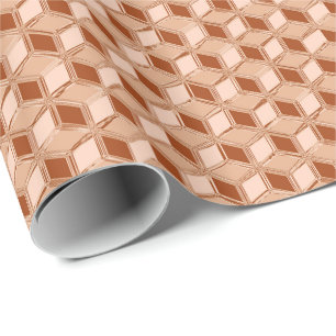 Chrome 3-d boxes - copper coloured wrapping paper
