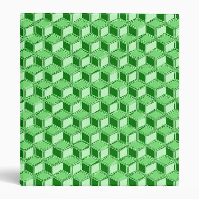 Chrome 3-d boxes - emerald green binder (Front)