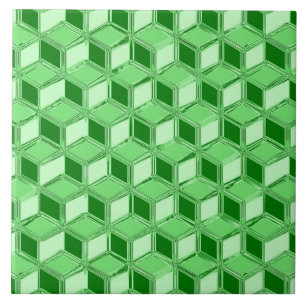 Chrome 3-d boxes - emerald green tile
