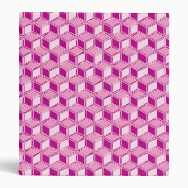 Chrome 3-d boxes - fuchsia pink binder (Front)