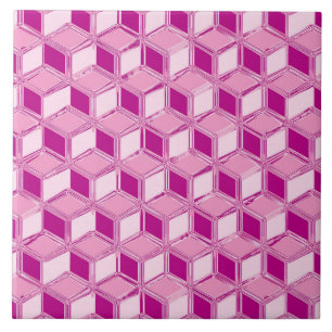 Chrome 3-d boxes - fuchsia pink tile