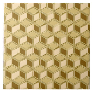 Chrome 3-d boxes - gold coloured tile