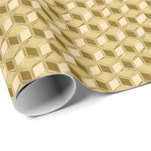 Chrome 3-d boxes - gold coloured wrapping paper