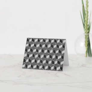 Chrome 3-d boxes - hematite grey holiday card