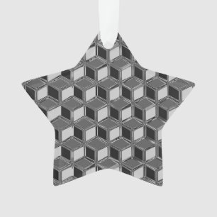 Chrome 3-d boxes - hematite grey ornament
