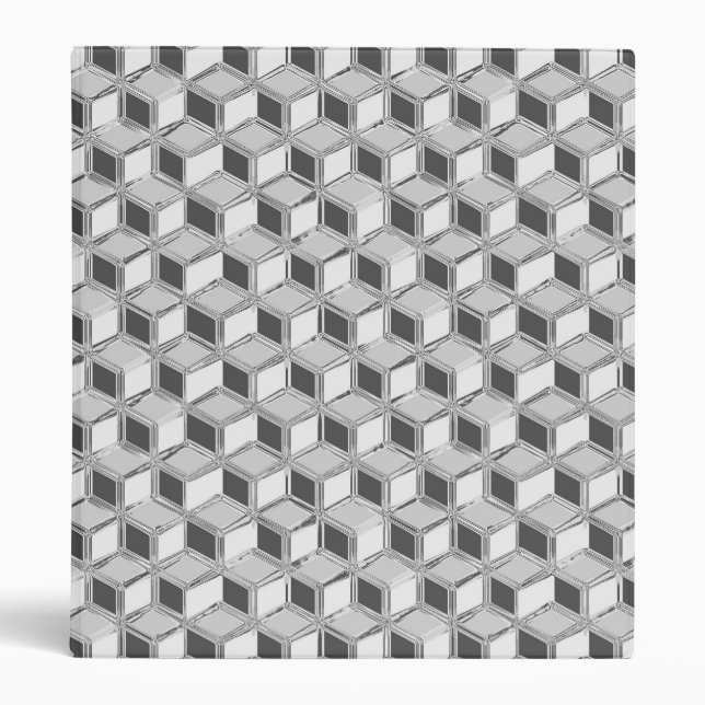 Chrome 3-d boxes - silver grey binder (Front)
