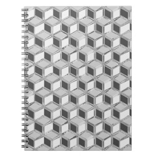 Chrome 3-d boxes - silver grey notebook