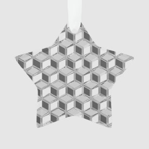 Chrome 3-d boxes - silver grey ornament