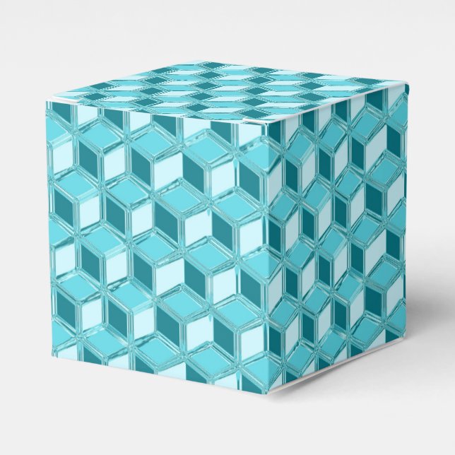 Chrome 3-d boxes - turquoise / aqua (Front Side)