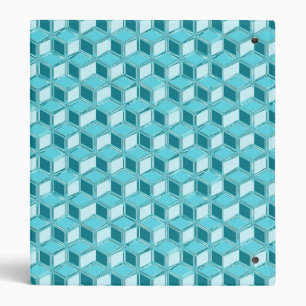 Chrome 3-d boxes - turquoise / aqua binder