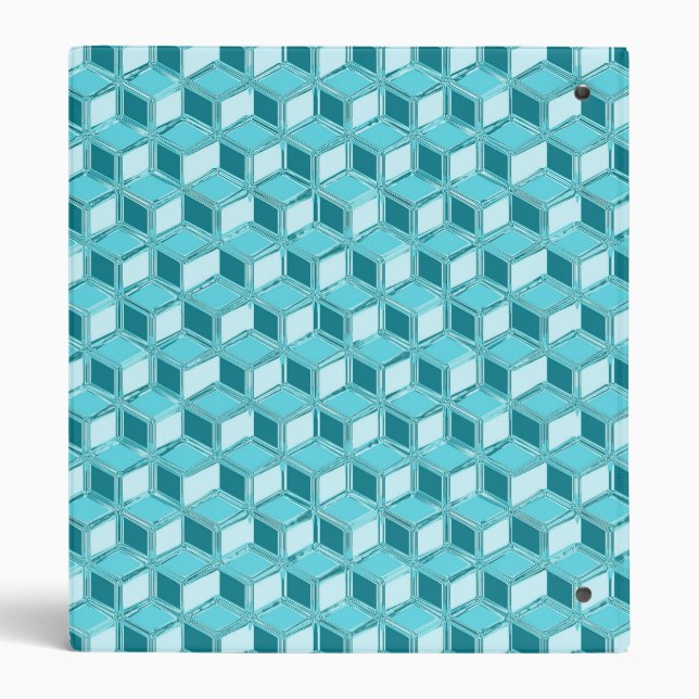 Chrome 3-d boxes - turquoise / aqua binder (Back)