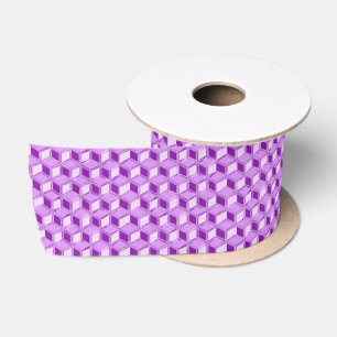 Chrome 3-d boxes - violet purple satin ribbon
