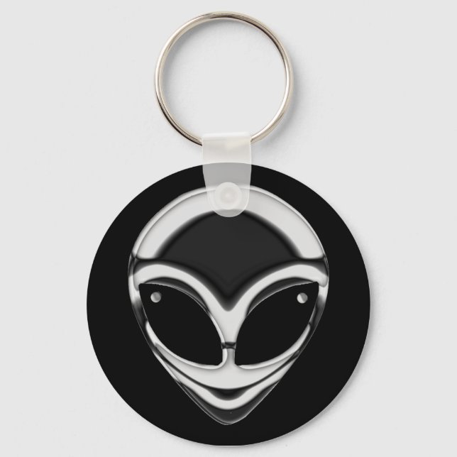 CHROME ALIEN HEAD KEYCHAIN (Front)