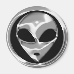 CHROME ALIEN HEAD MAGNET