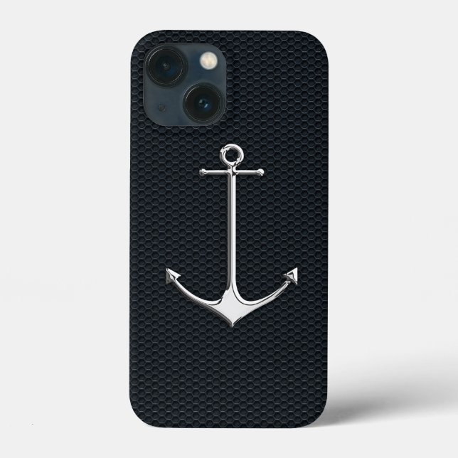 Chrome Anchor on Honeycombs Nautical Lifestyle Case-Mate iPhone Case (Back)