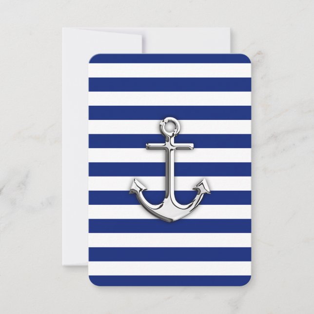 Chrome Anchor on Navy Stripes (Front)