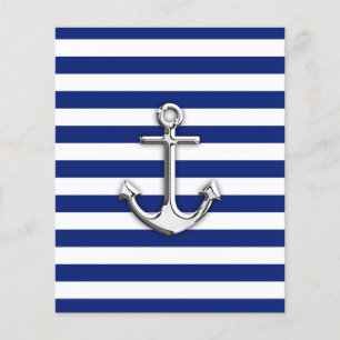 Chrome Anchor on Navy Stripes Flyer