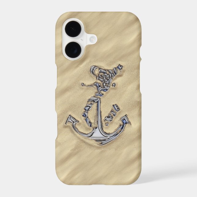 Chrome Anchor on Sandy Beach Print (Back)