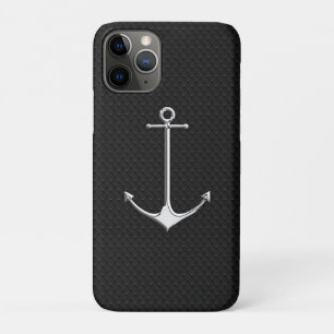 Chrome Anchor on Snake Skin Nautical Lifestyle iPhone 11 Pro Case