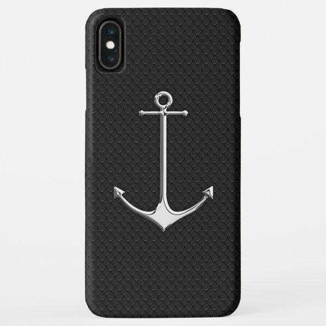 Chrome Anchor on Snake Skin Nautical Lifestyle Case-Mate iPhone Case (Back)
