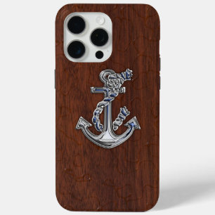 Chrome Anchor on Wet Mahogany Print iPhone 15 Pro Max Case