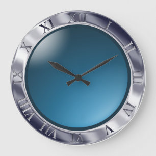 Chrome and Glass Large Clock