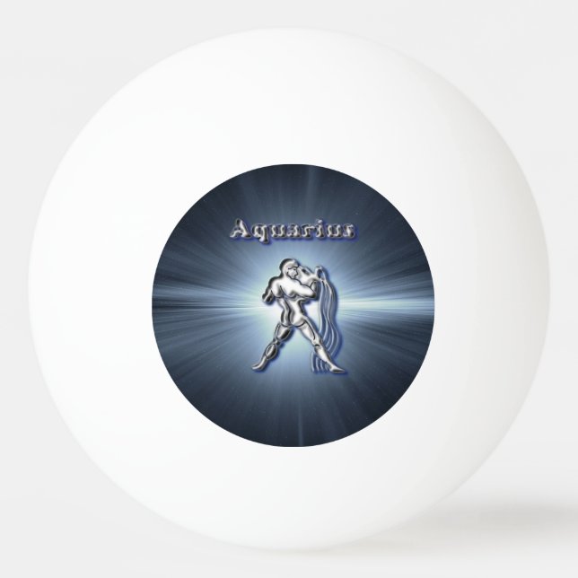 Chrome Aquarius Ping Pong Ball (Front)