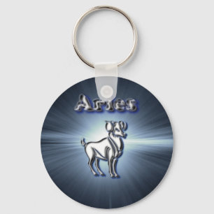 Chrome Aries Keychain