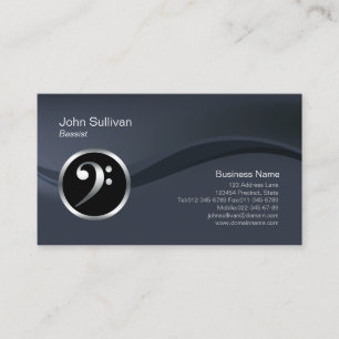 Chrome Bass Clef Icon Baid Carte de visite