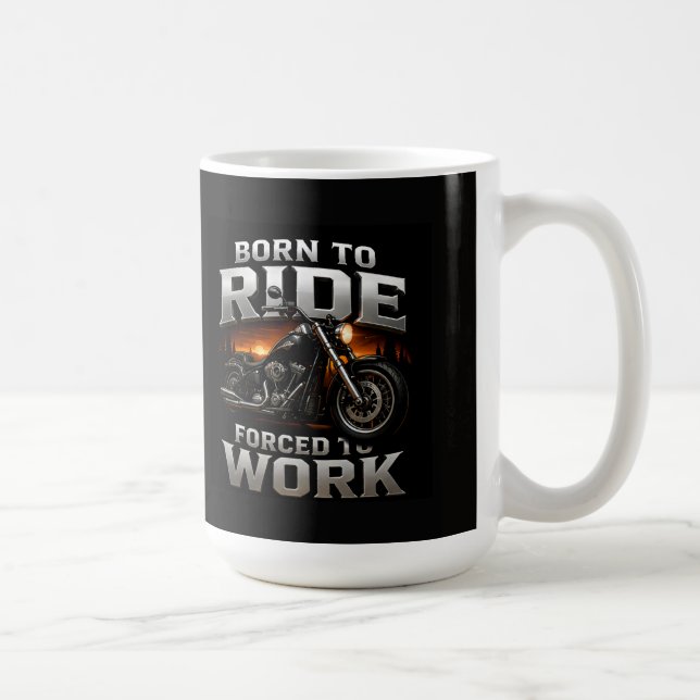 🏍️ Chrome Biker Skull Style For Motorcycle Riders Coffee Mug (Right)