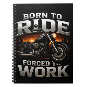 🏍️ Chrome Biker Skull Style For Motorcycle Riders Notebook