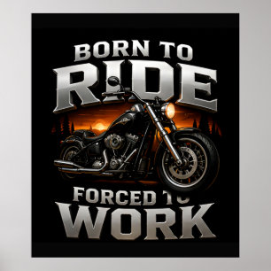 🏍️ Chrome Biker Skull Style For Motorcycle Riders Poster