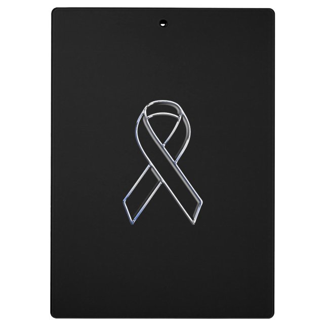 Chrome Black on Black Ribbon Awareness Clipboard (Back)