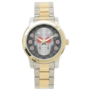 Chrome Calavera (Red Rose) Watch