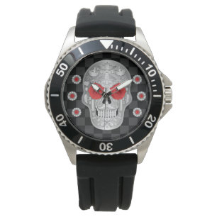 Chrome Calavera (Red Rose) Watch