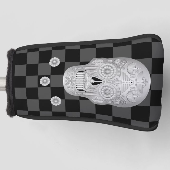 Chrome Calavera Watch Golf Head Cover (Front)