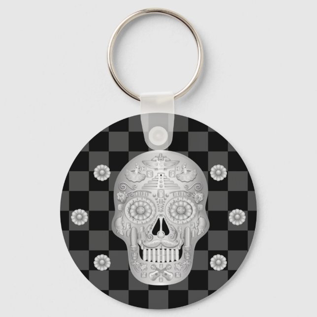 Chrome Calavera Watch Keychain (Front)