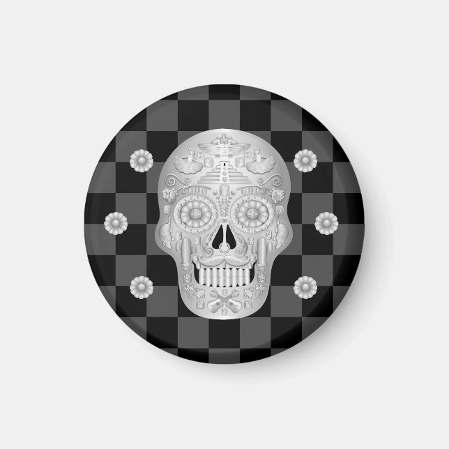 Chrome Calavera Watch Magnet (Front)