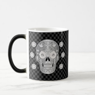 Chrome Calavera (White Rose) Coffee Mug